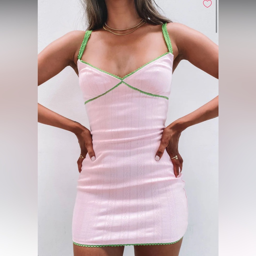 Nicole rib mini dress pink